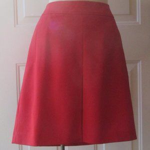 NWOT Bright Red LOFT 8P A-line Mini Skirt with Front Pleat and Hidden Back Zip
